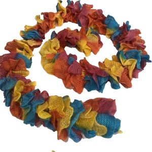 RAINBOW KNITTED SCARF -OS